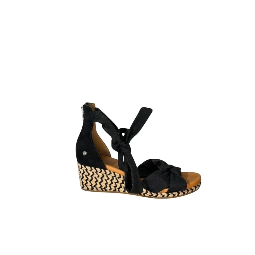 UGG Women's Yarrow Espadrille Wedge Sandal In Black sz11 - Picture 16 of 16